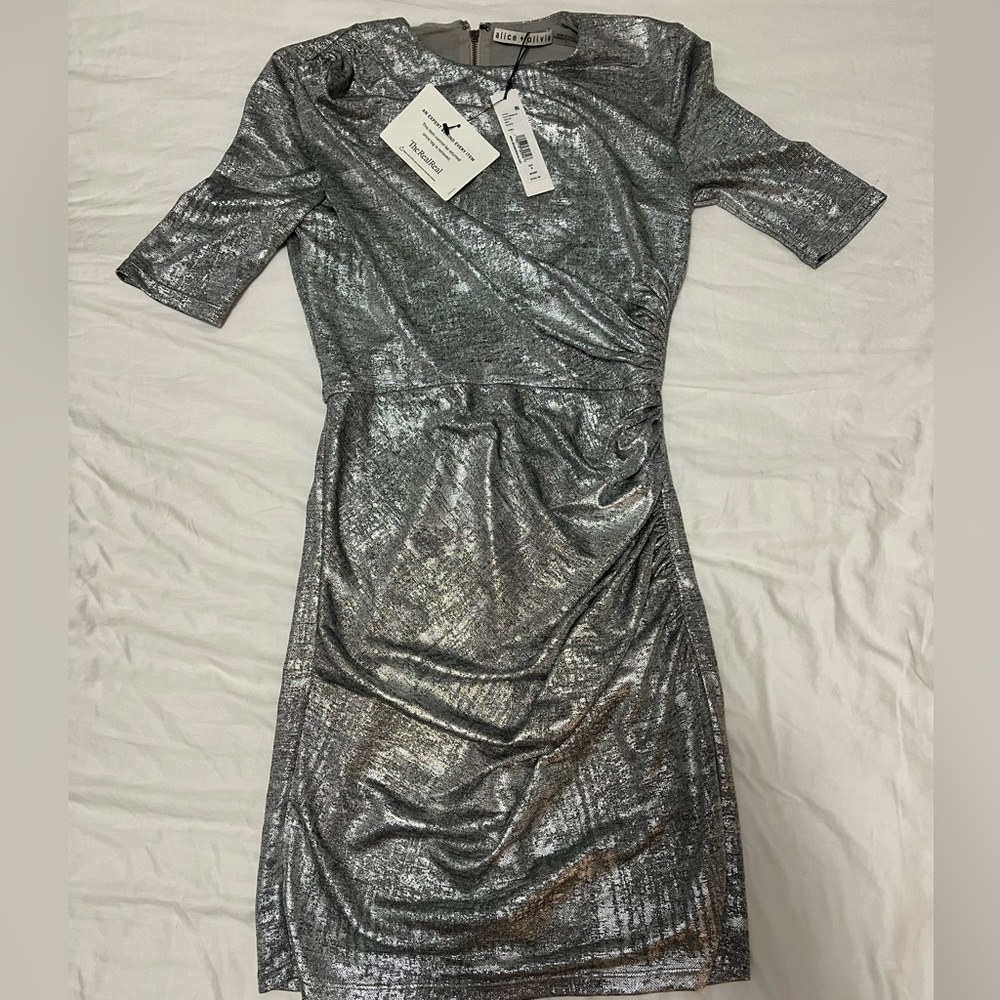 Silver Ruched Dress